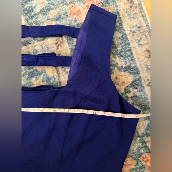 💎 VINTAGE 80s/90s ALGO Cobalt Blue Back Bow Maxi Gown 💎 - Picture 8 of 13